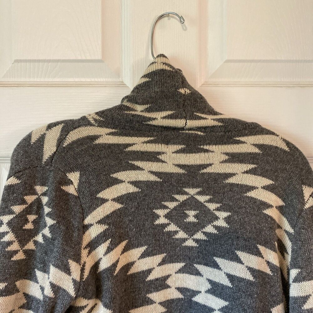 Market & Spruce Cardigan Women’s Size Small Grey Beige Southwestern Sweater - Picture 8 of 12